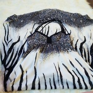 Zebra print black and white dress